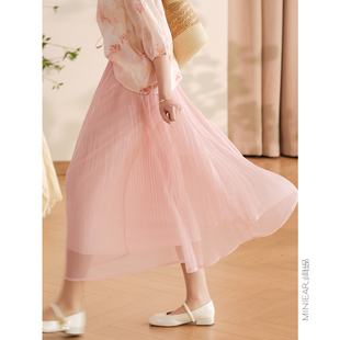 小耳出品安东尼花园春夏，两面穿瑞士网纱半身裙纯色优雅仙女裙
