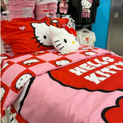 HelloKitty凯蒂猫四件套床上用品家纺全棉床单被套枕套女孩少女心