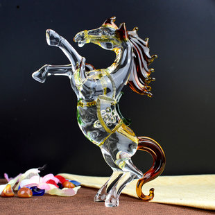 水晶十二生肖马摆件家居生日礼物工艺装饰品办公桌客厅风水摆件马