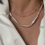 zing法式复古气质天然巴洛克异形珍珠，项链女小众设计高级感锁骨链