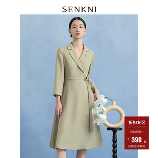 senkni圣可尼薄荷曼波ol职业西装，式连衣裙设计感法式通勤气质裙子