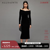 ALLSAINTS女士长袖连衣裙丝绒中长款包臀裙秋WD342V