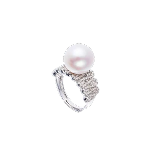 呼呼爱迪生珍珠s925银白色，珍珠戒指12-13mm