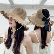 防晒遮阳大沿太阳帽防紫外线，卷卷可折叠空顶，凉帽女夏透气时尚草帽