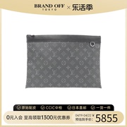 中古LV路易威登女包A级95新pochette discovery黑色老花手拿包