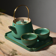 茶盘茶具一整套日式粗陶套装整套旅行便携功夫一壶两杯陶瓷茶杯茶