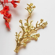 铸铜黄铜梅花枝手工diy饰品，秀和新娘头饰，发簪材料繁花树枝配件