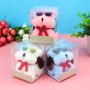 史努比珊瑚绒小熊礼物创意小纯棉小狗蛋糕毛巾造型回礼盒装