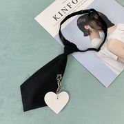 韩版学院风黑色短领带女甜酷jk日系个性，潮流免绑衬衫装饰格子领结