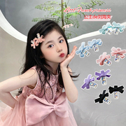 韩国进口儿童发夹可爱水钻，蝴蝶结小压夹公主刘海，夹侧边小对夹宝宝