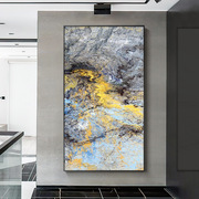 蓝色抽象玄关装饰画现代简约大气，竖版过道走廊壁大幅画落地画挂画