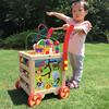 婴儿学步手推车宝宝多功能助步车可调速防侧翻7-24个月木制玩
