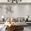 新中式古典墙布手绘水墨竹子，墙纸客厅电视背景墙，壁纸卧室床头壁画
