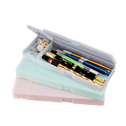 半透明纹绣手工笔盒简约磨砂，抖音笔盒pp塑料纹眉，针纹绣工具收纳盒