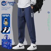 NASA运动裤男春秋款大码卫裤冰丝裤速干休闲裤加肥加大夏季长裤子