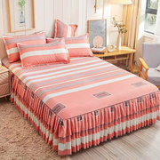 纯棉床罩床裙式床套单件，防尘保护套1.5米1.8全棉，床单床垫床笠防滑