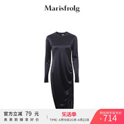 marisfrolg玛丝菲尔黑色连衣裙冬长袖内搭时尚，礼服裙子