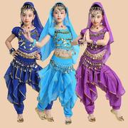 2023。儿童m印度舞蹈服装肚，舞女族演出服天皮竺少女民舞表演服新