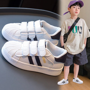 男童小白鞋夏季2024儿童运动板鞋网面透气中大童男孩白色网鞋