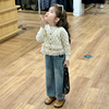 韩版洋气流苏毛衣儿童春装女童针织开衫外套长袖毛织百搭上衣
