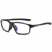 大脸tr90偏运动型眼镜框，男透明蓝色，硅胶户外遮阳变色近视