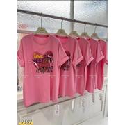 NANHAN短袖T恤女爱心字母蝴蝶结粉色大版中长款棉t显瘦减龄夏