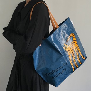 三环路豹老板系列，重复利用礼物包袋环保编织袋，单肩包手提袋潮