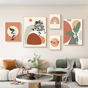 莫兰迪挂画抽象艺术多联组合壁画北欧ins客厅，装饰画沙发背景墙画