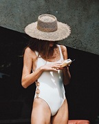 monana夏海草爵士圆环帽镂空光斑毛边度假沙滩海滩草帽