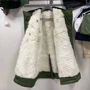 库存87纯羊皮毛棉大衣男女士中长款冬季加厚保暖翻领老式大衣