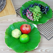 塑料仿真荷叶餐厅菜肴装饰摆盘绿色，叶子芭蕉叶水果，树叶垫道具荷花