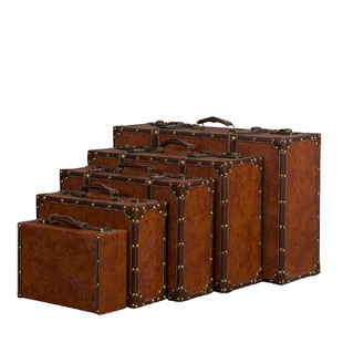 复古手提箱定制箱子旅行箱橱窗，软装展示箱木箱陈列道具皮箱行李箱