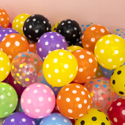12寸加厚ins彩色透明波点乳胶气球宝宝儿童生日派对装饰场景布置