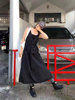 黑色工装裙女2024夏季高级感无袖背心吊带裙，韩版中长款连衣裙