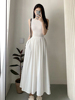 法式白色背心裙无袖气质，连衣裙女2024夏季设计感长裙收腰显瘦裙子