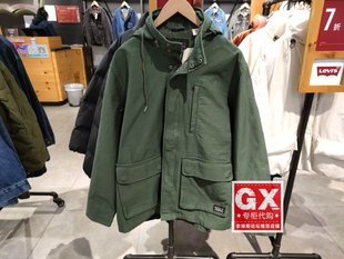 gx出品levis李维斯(李维斯)a0677-0000男军绿时尚休闲立领风衣夹克外套