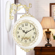 汉时客厅双面挂钟欧式挂表时尚创意钟表现代两面时钟石英钟表HDS0