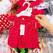 日本采购西松屋夏天可爱西瓜，服宝宝上下分体，无袖背心西瓜装