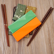 和风全棉布袋折叠筷子，无漆无蜡环保便携红紫檀木餐具旅行塑料筷子