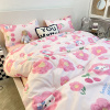 少女心ins花朵猫咪粉色床上四件套水洗棉1.5m被套床单三件套学生