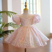 婴儿礼服女宝宝超仙公主裙2024夏季小花童钢琴演出服周岁礼服
