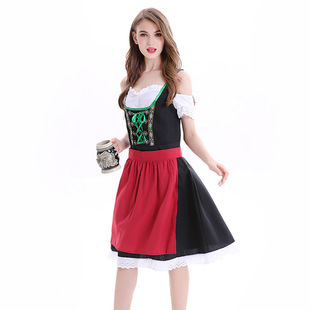 德国啤酒节服装 巴伐利亚民族连衣裙啤酒服 欧美大码女仆情品