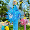 迪士尼儿童手持风车自动吹泡泡机网红小仙女艾莎公主魔法棒玩具