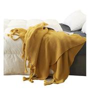 针织毛毯美式流苏四季房沙发毯午睡盖毯样板间单人休闲小毯子