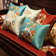 中式抱枕沙发靠垫套花鸟刺绣靠包床头腰枕靠枕套可定制含芯大靠背