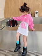 女童春装套装，裙潮卫衣中长款儿童长袖上衣2022韩版洋气连衣裙