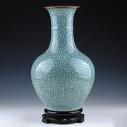景德镇陶瓷花瓶摆件客厅，插花仿古官窑瓷瓶中式家居装饰品瓷器瓶子