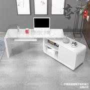 烤漆白色书桌办公桌简约现代家用台式笔记本电脑桌卧室转角写字台