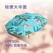 防晒Topumbrella小清新印花黑胶专业大防晒折叠遮阳伞UPF50女