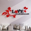创意love花水晶亚克力3d立体墙贴画客厅，床头餐厅卧室电视背景墙贴